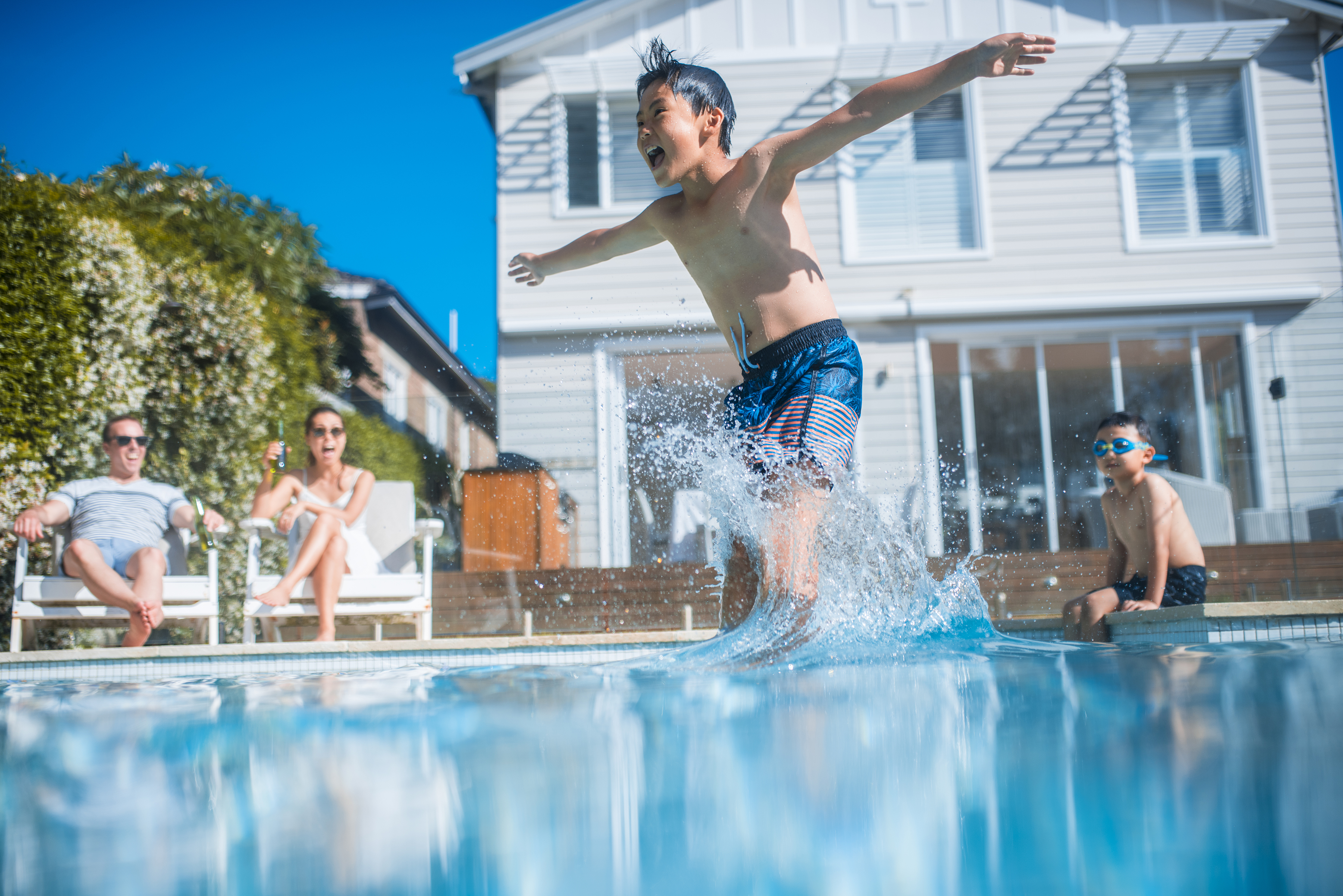 Boy in pool