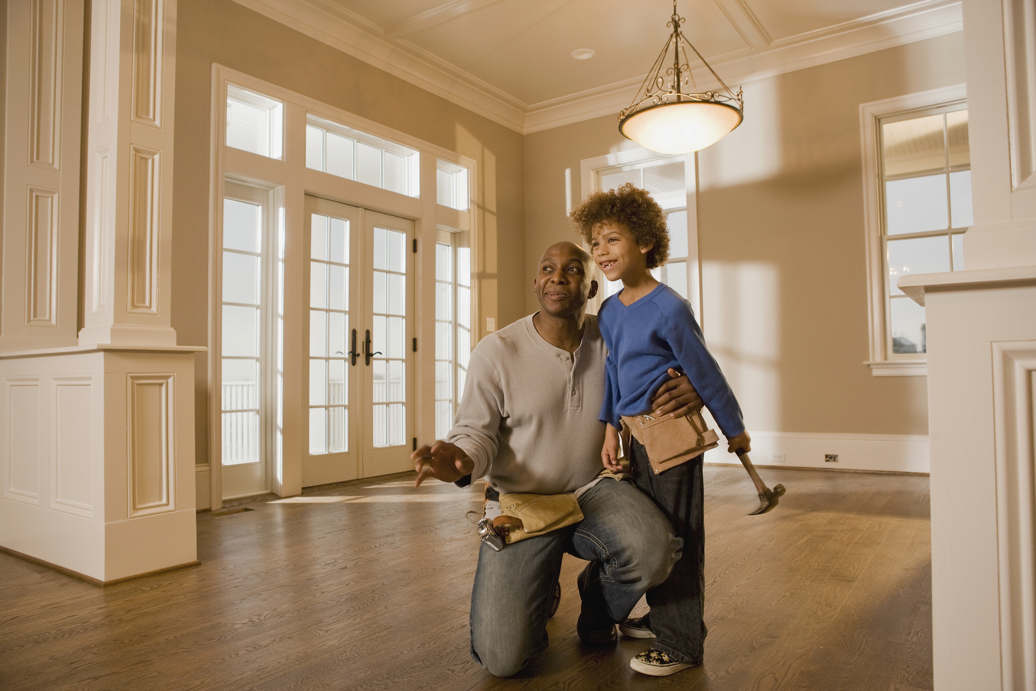 Father and son imagine weekend home improvement project