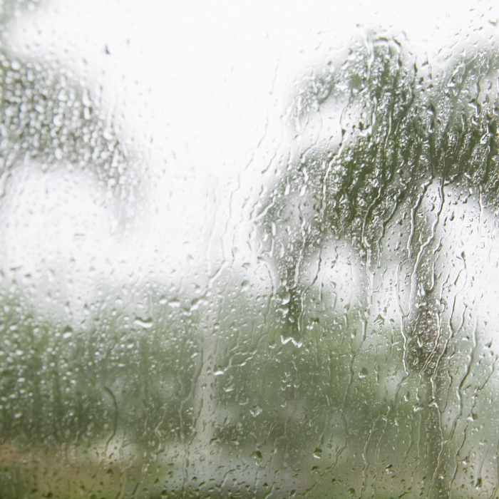 Raindrops on Hurricane Impact Resistant windows