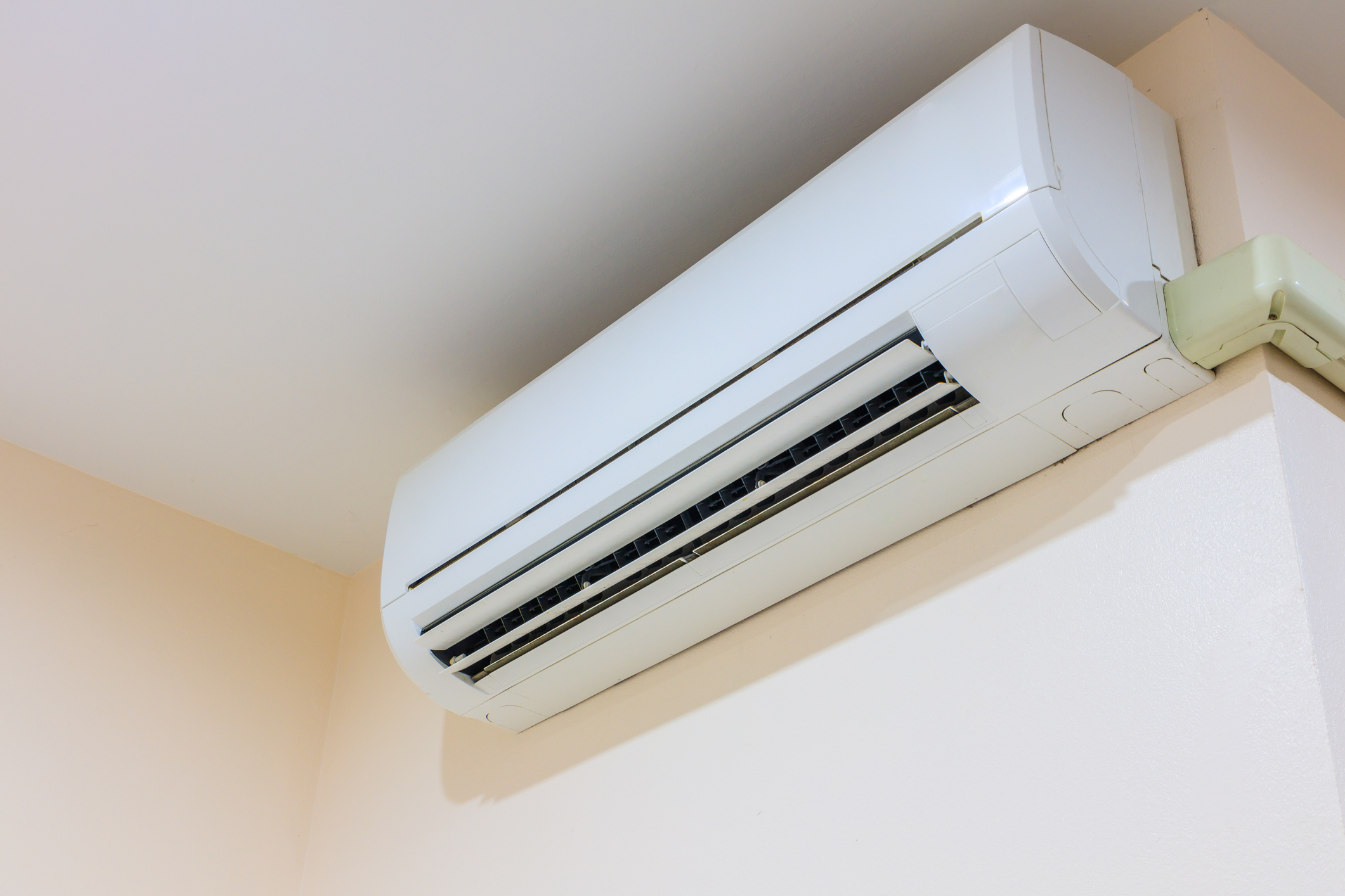 Split ductless air conditioner on wall