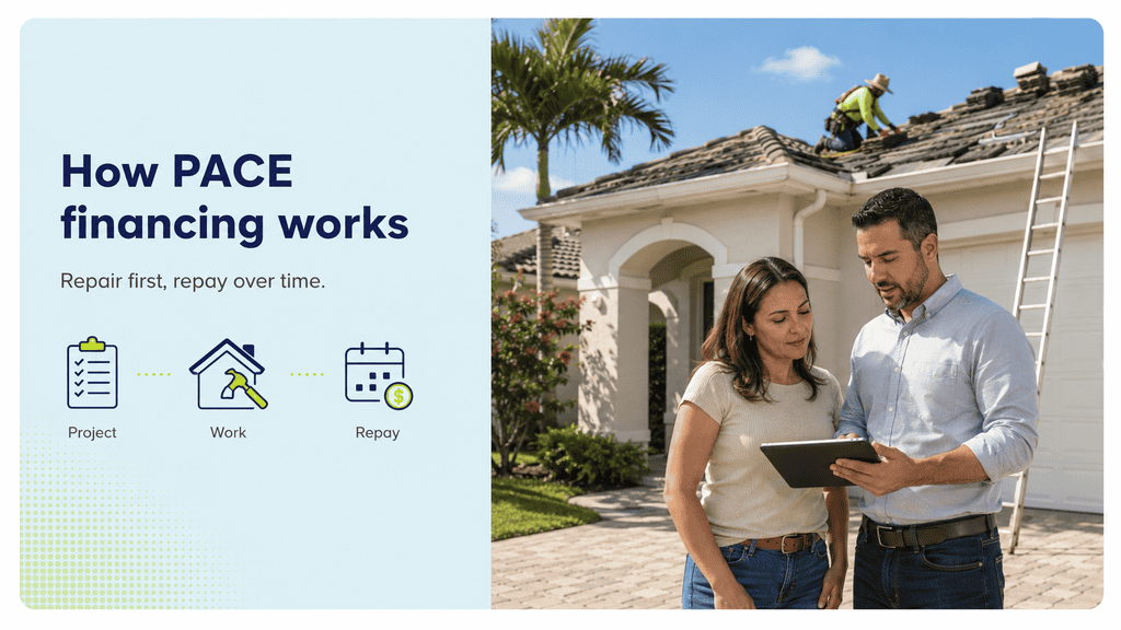 How to finance a roof replacement in Florida with no money down at closing