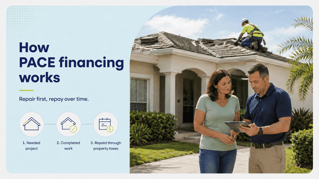 How to finance a roof replacement in Florida with no money down at closing